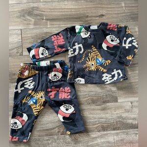 Panda and Tiger Set 9-12M - Black